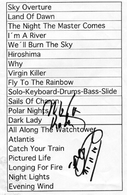 Die Setlist