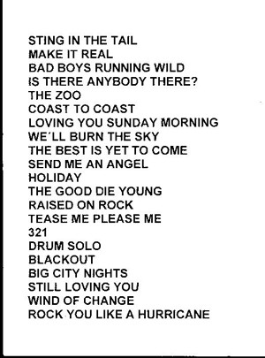 Die Setlist