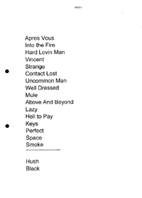 Die Setlist von Deep Purple