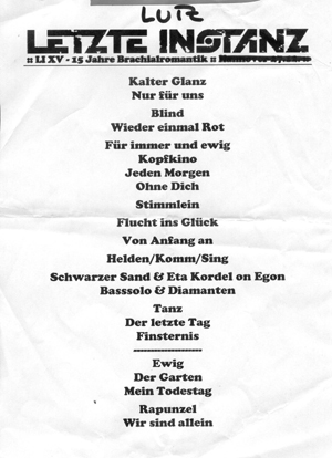 Die Setlist